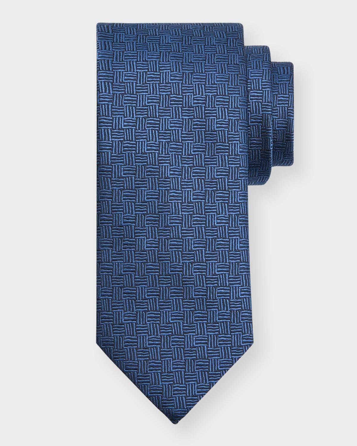 Mens Basketweave Silk Jacquard Tie Product Image