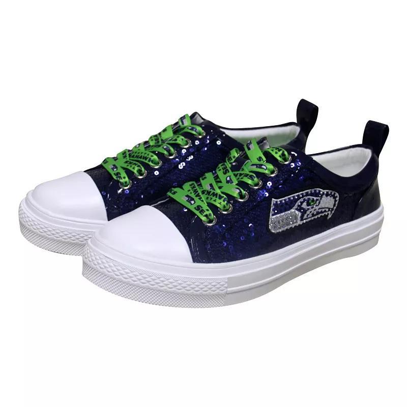 Womens Cuce Seattle Seahawks Team Sequin Sneakers Blue Product Image