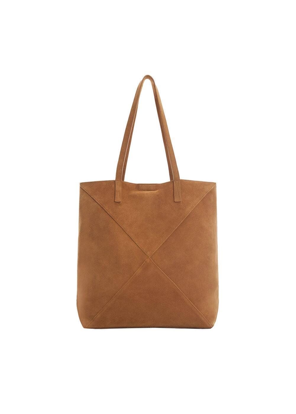 MANGO - Leather shopper bag - One size - Women Product Image