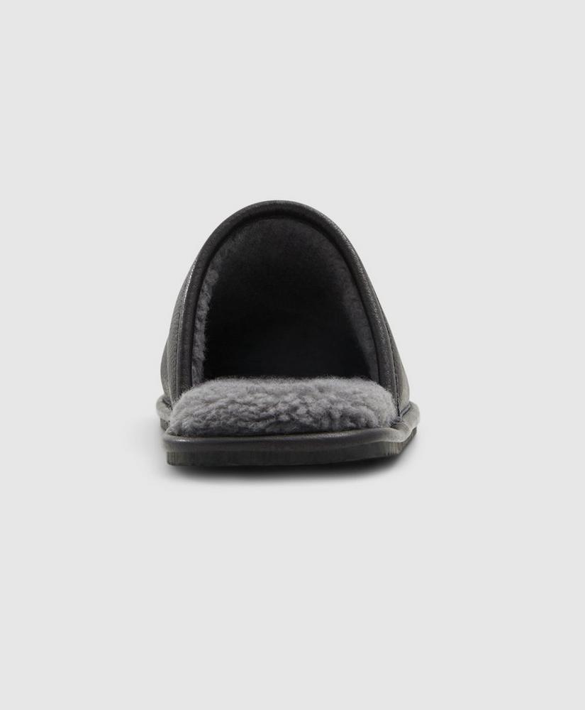 Shearling Lined Leather Slippers Product Image