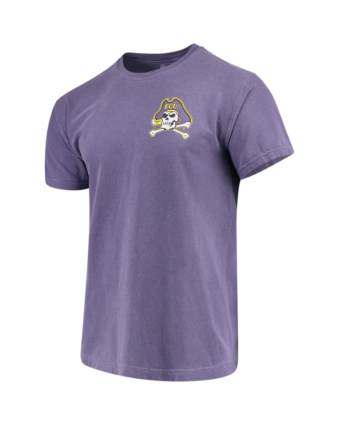 Mens Purple Ecu Pirates Baseball Flag Comfort Colors T-shirt Product Image