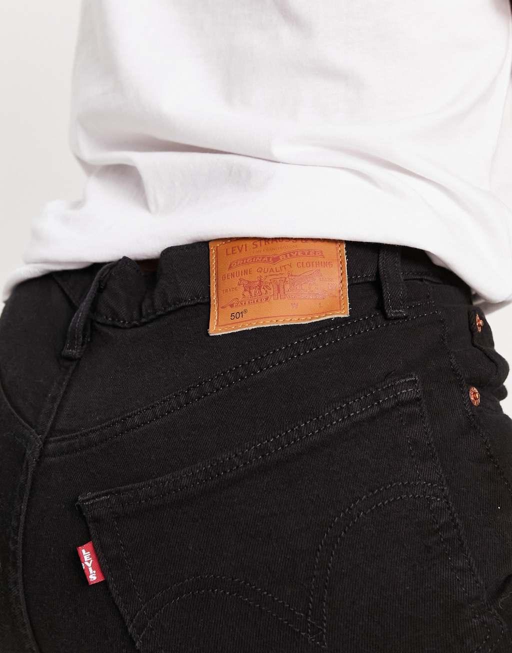 Levi's 501 straight fit crop jeans in black Product Image