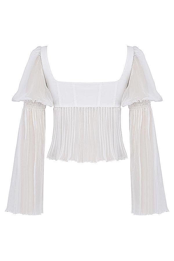 Lucie White Pleated Top Product Image