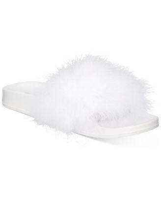 Women's Marabou Pool Slides, Created for Macy's Product Image