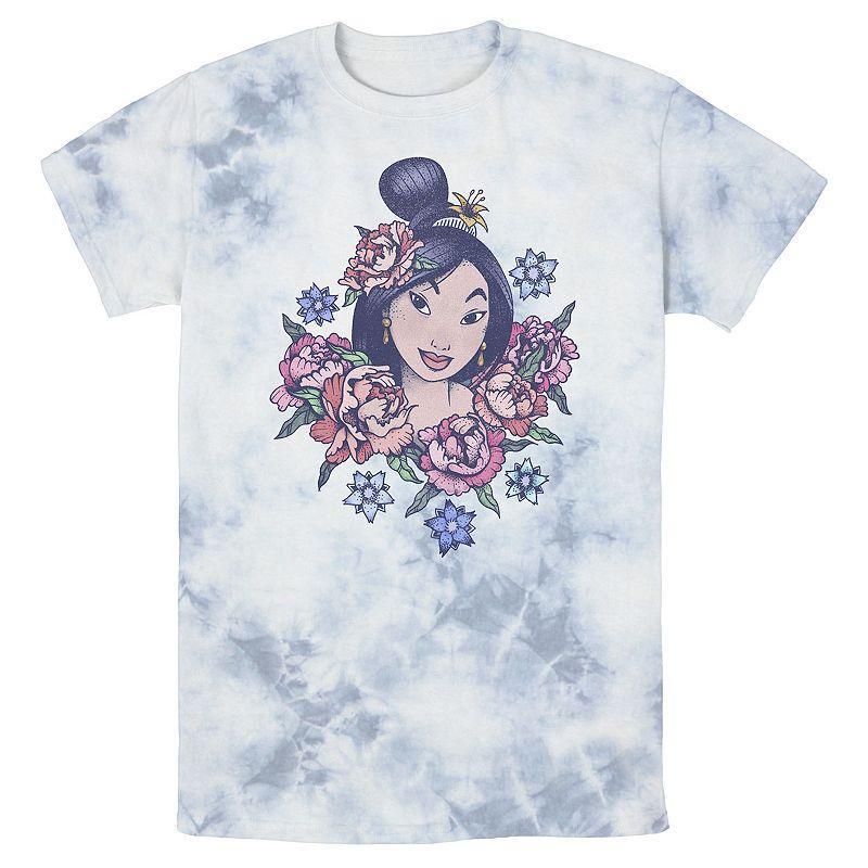 Mens Disney Mulan Floral Portrait Vintage Bomabrd Wash Tee Product Image