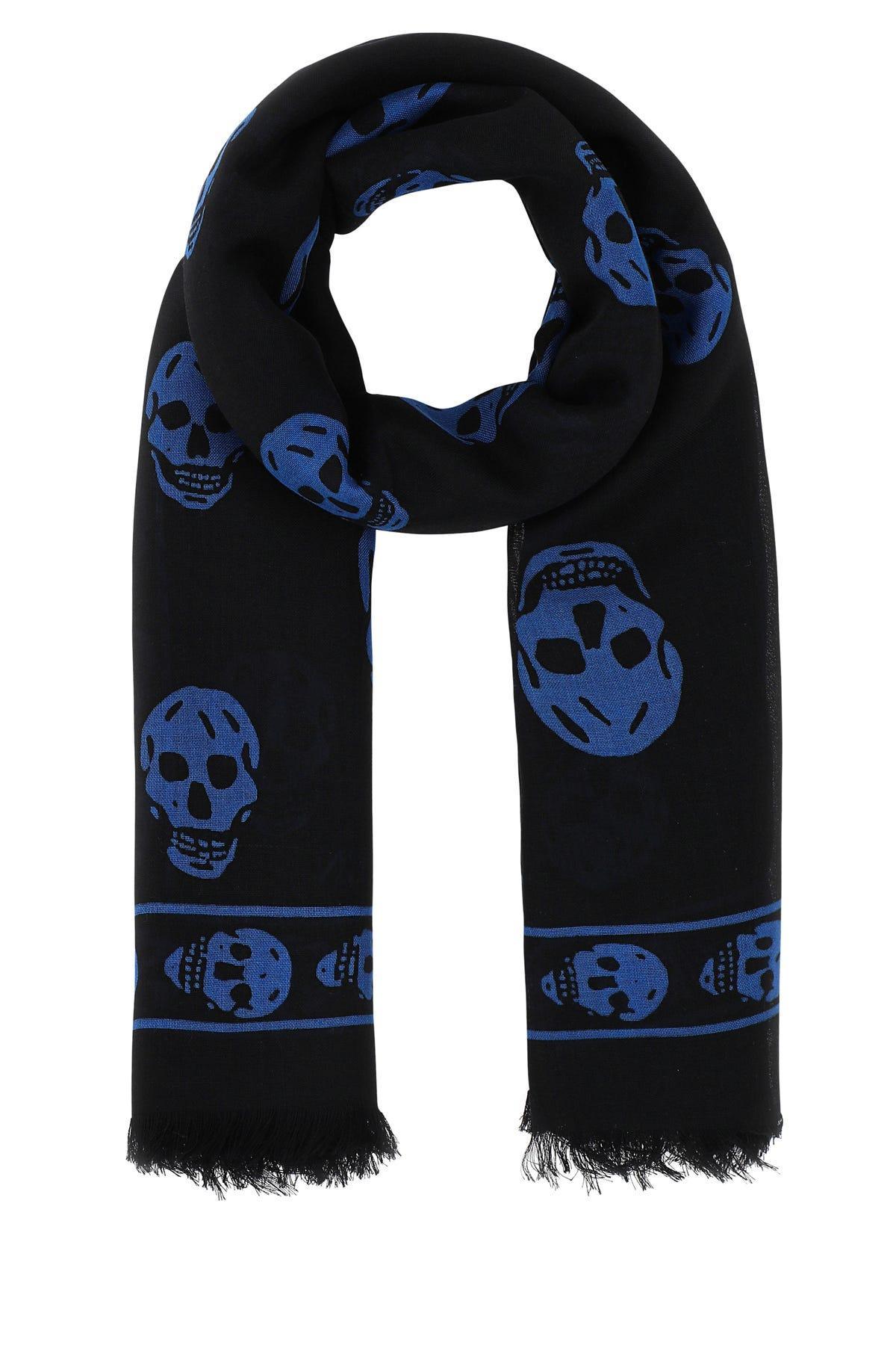 Biker Skull Silk Blend Scarf In Black Product Image