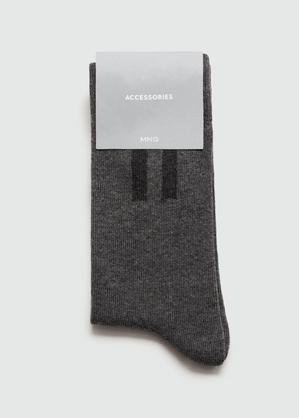 MANGO MAN - Striped cotton socks greyMen Product Image