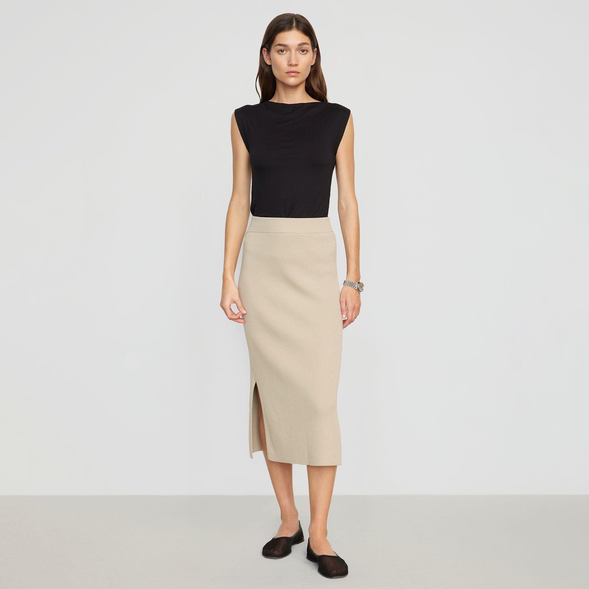 Faustine Cotton Ribbed Skirt Product Image