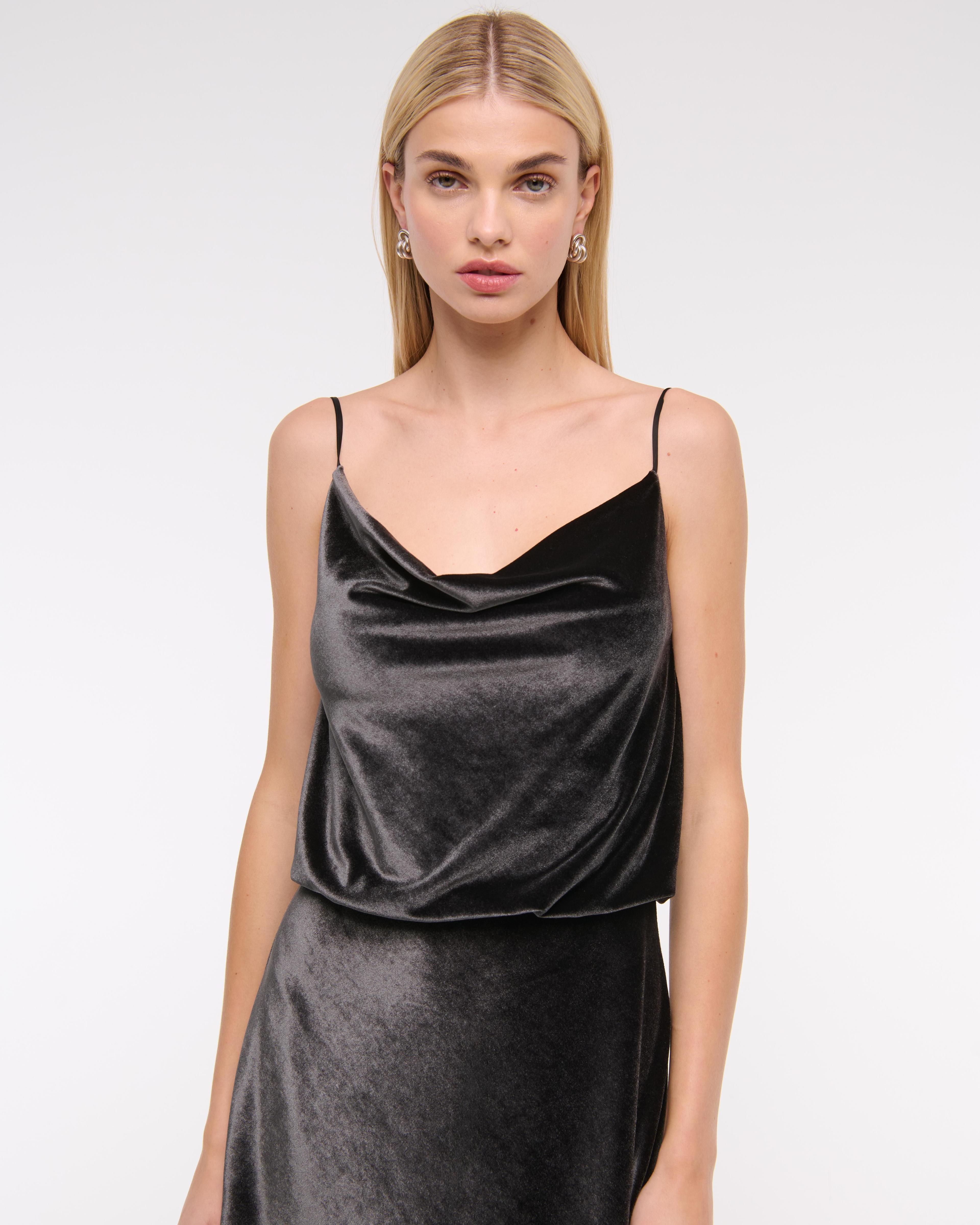 Velvet Open-Back Midi Dress Product Image