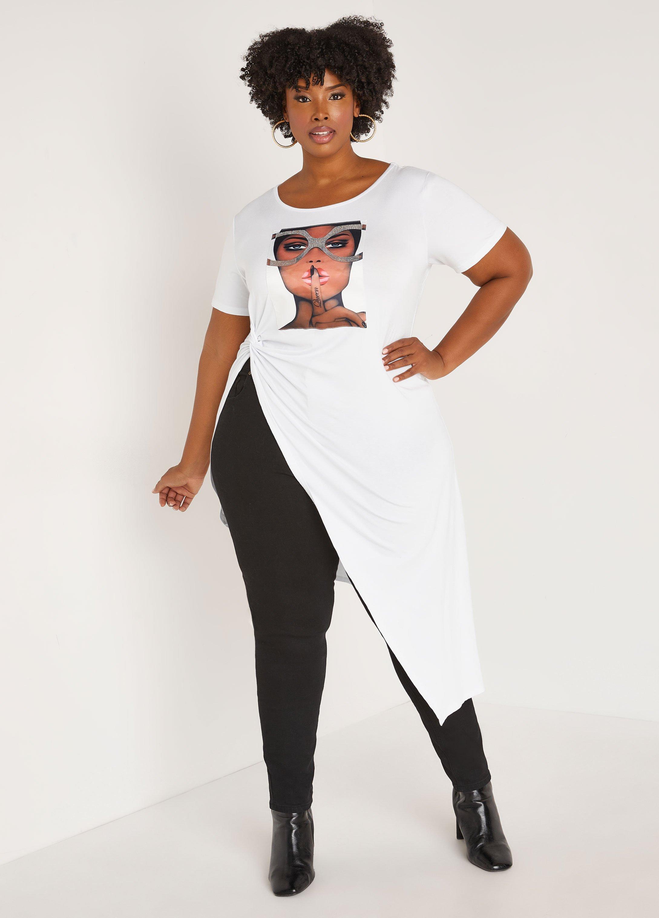 Plus Size Hush Queen Embellished Graphic Top Ashley Stewart product image