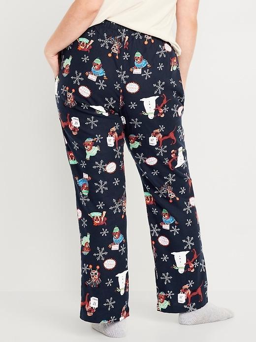 Mid-Rise Printed Flannel Pajama Pants Product Image