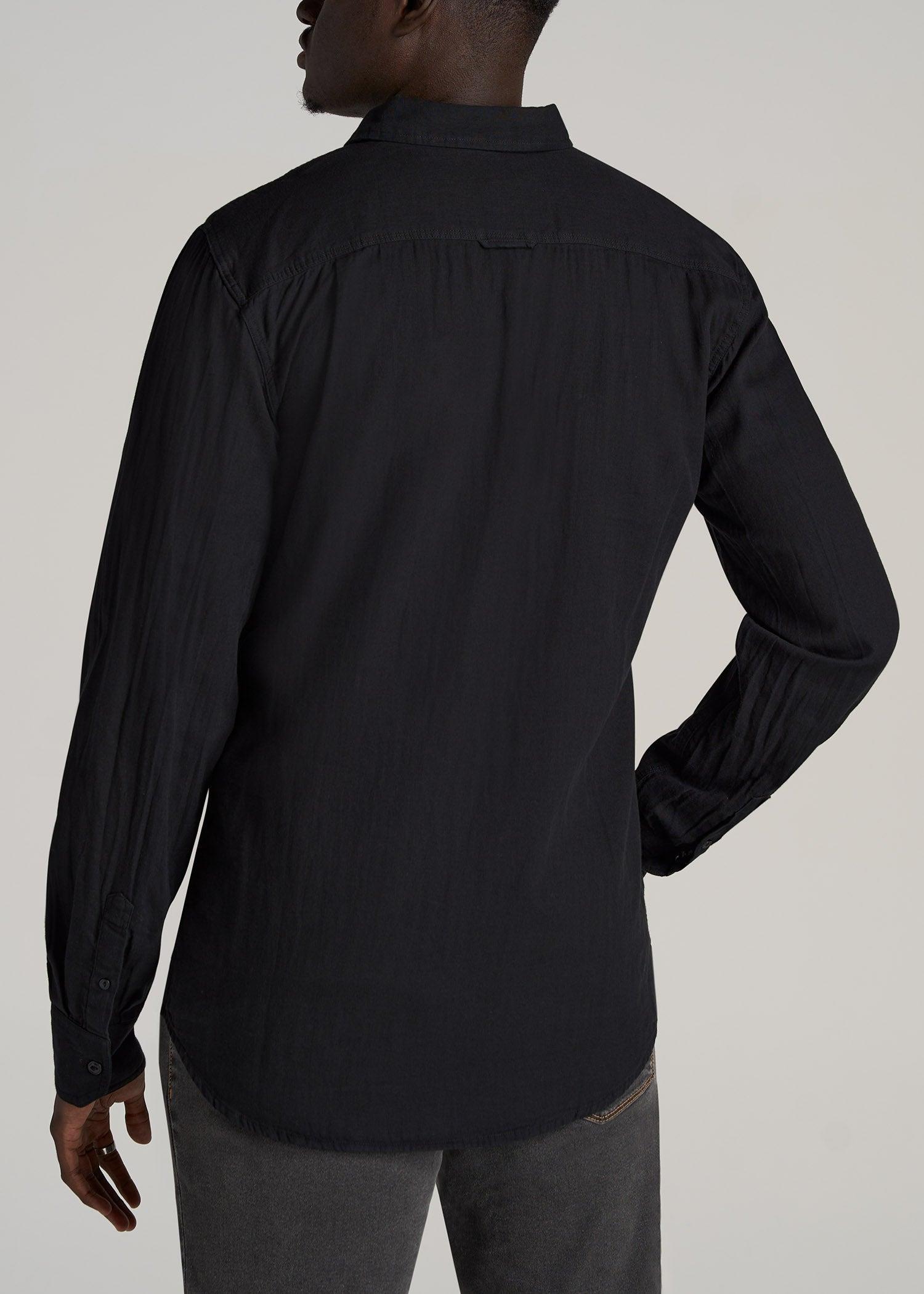 LJ&S Double Weave Shirt for Tall Men in Vintage Black Male Product Image