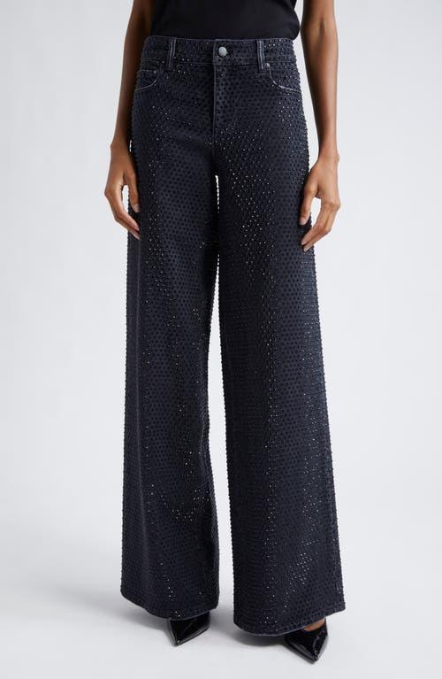 Trish Low Rise Embellished Baggy Jean In Maya Charcial Black Product Image