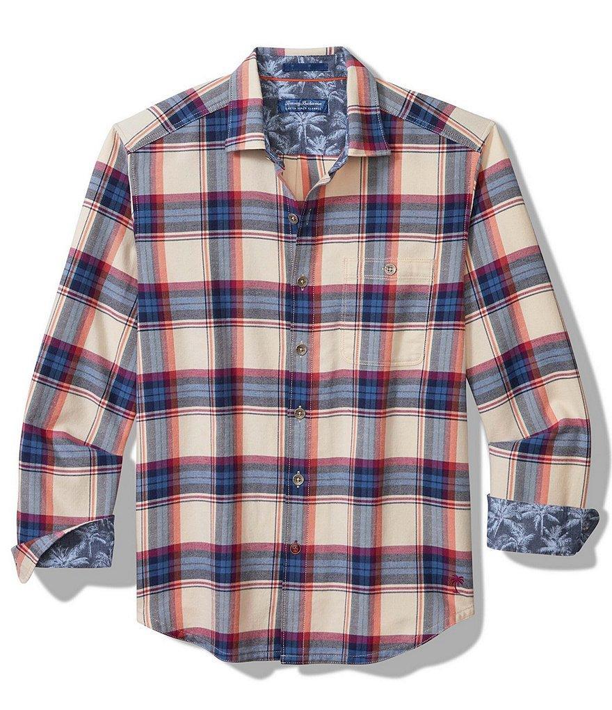 Tommy Bahama Big & Tall Canyon Beach Window Pane Plaid Long Sleeve Woven Shirt Product Image