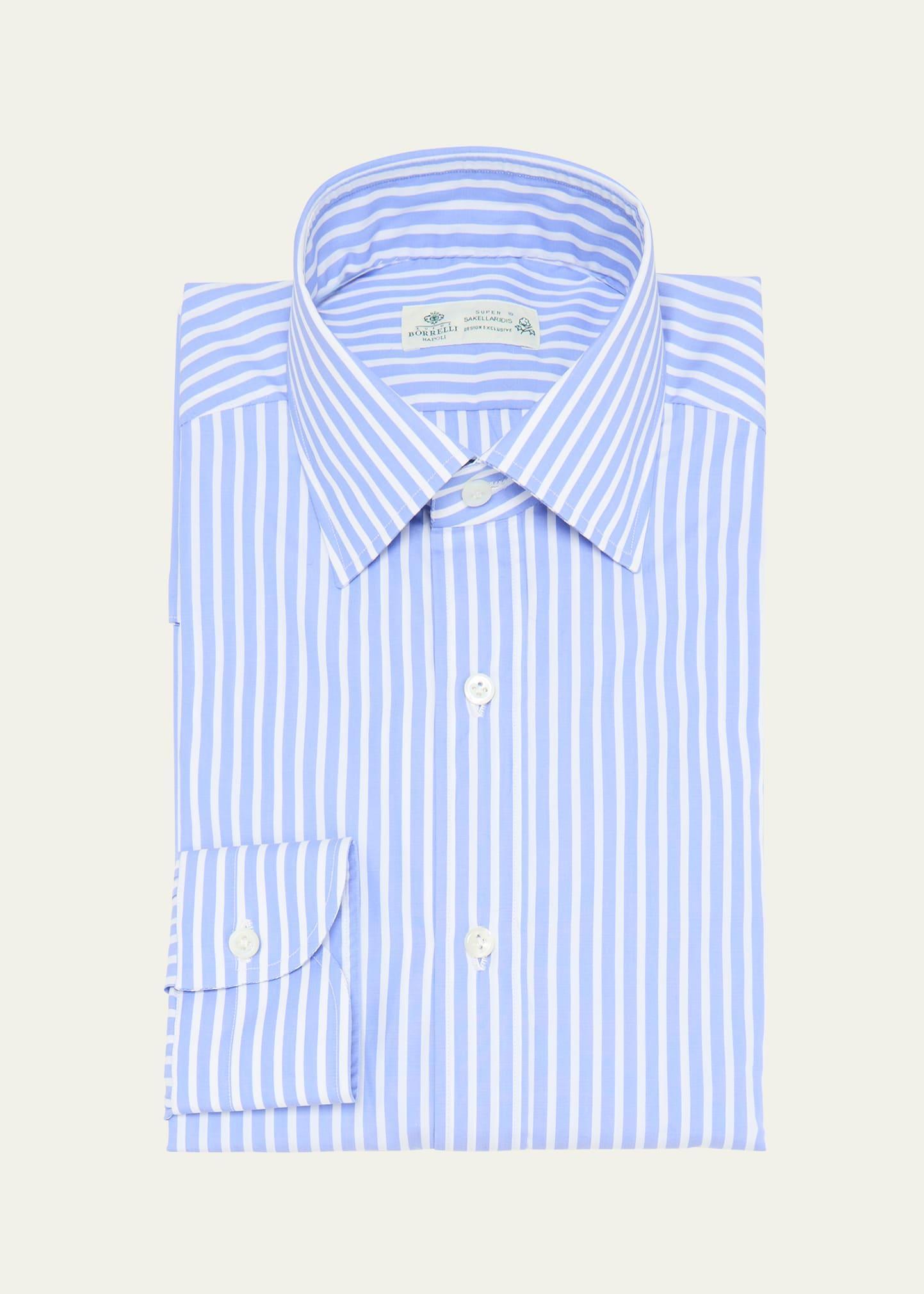 Mens Cotton Bengal Stripe Dress Shirt Product Image