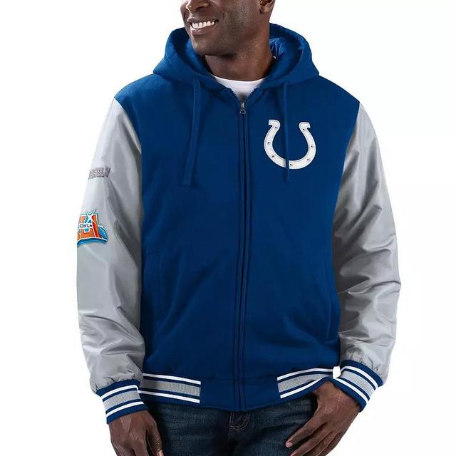 Mens G-III Sports by Carl Banks Royal/Gray Indianapolis Colts Player Option Full-Zip Hoodie Product Image