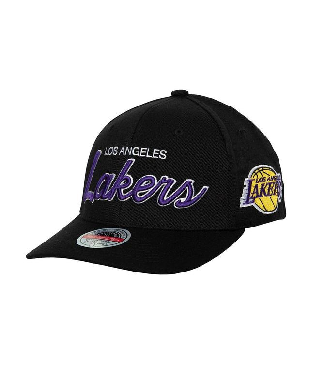 Mens Mitchell & Ness Black Los Angeles Lakers Mvp Team Script 2.0 Stretch-Snapback Hat Product Image