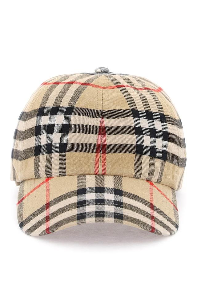 BURBERRY Check Cotton Baseball Cap In Brown Product Image