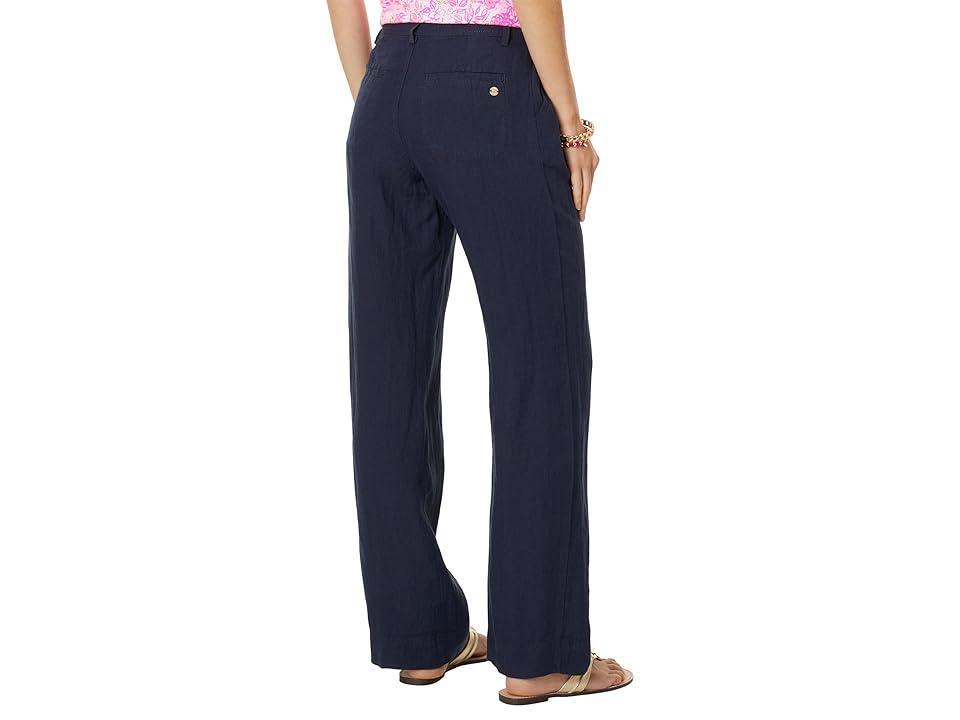 Lilly Pulitzer Breeta Linen Trousers (True Navy/True Navy) Women's Clothing Product Image