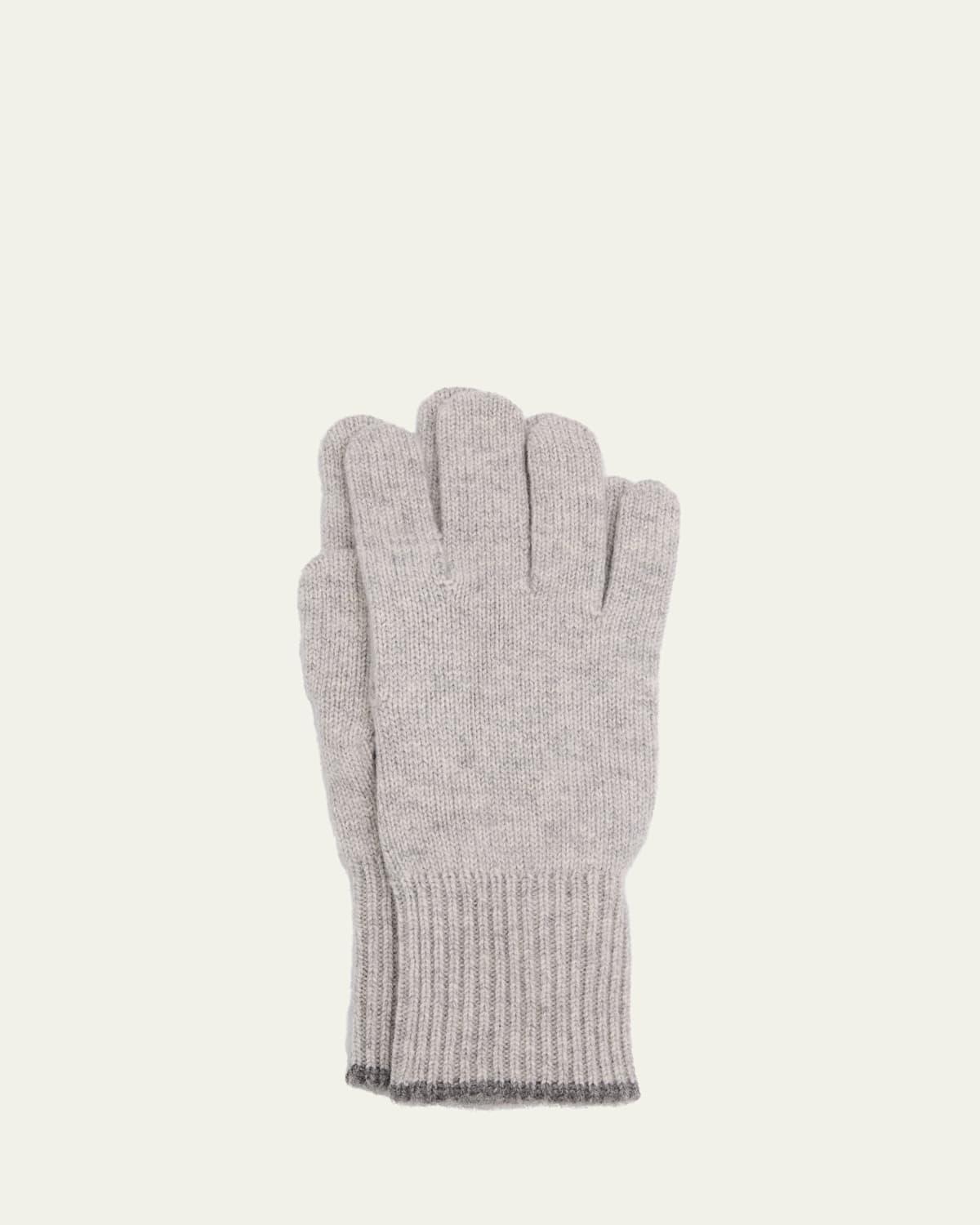 Men's Cashmere Contrast-Trim Gloves Product Image