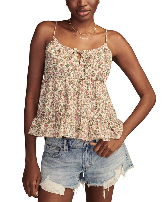 Women's Floral-Print Tie-Front Swing Camisole Product Image