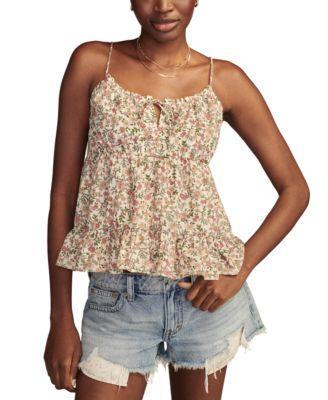 Women's Floral-Print Tie-Front Swing Camisole Product Image