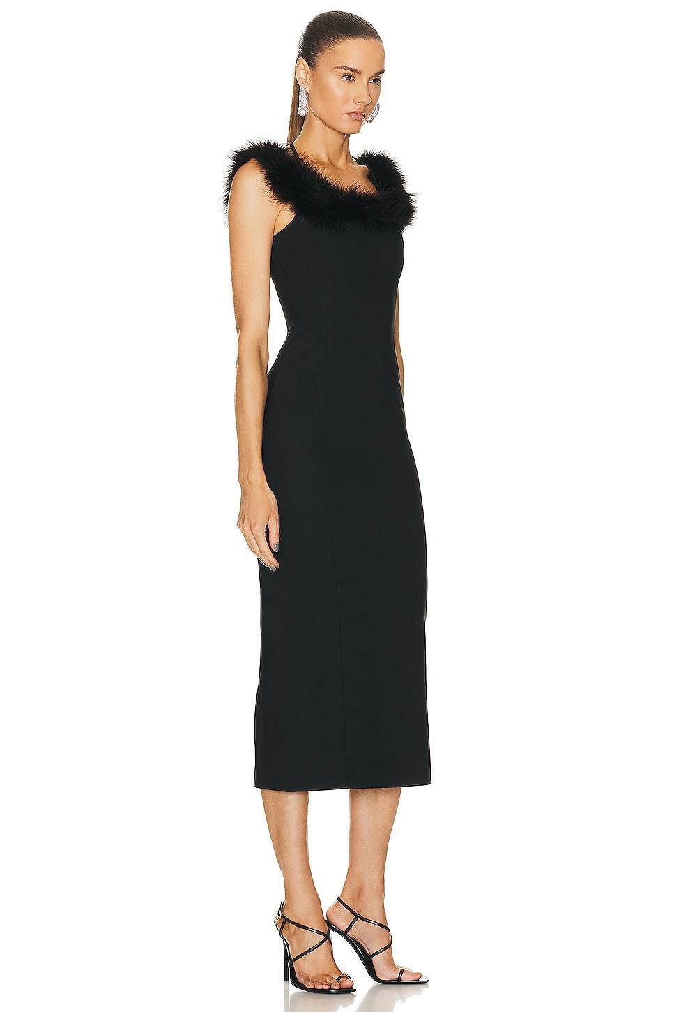 THE ATTICO Boa Of Marabou Midi Dress Black. (also in ). Product Image