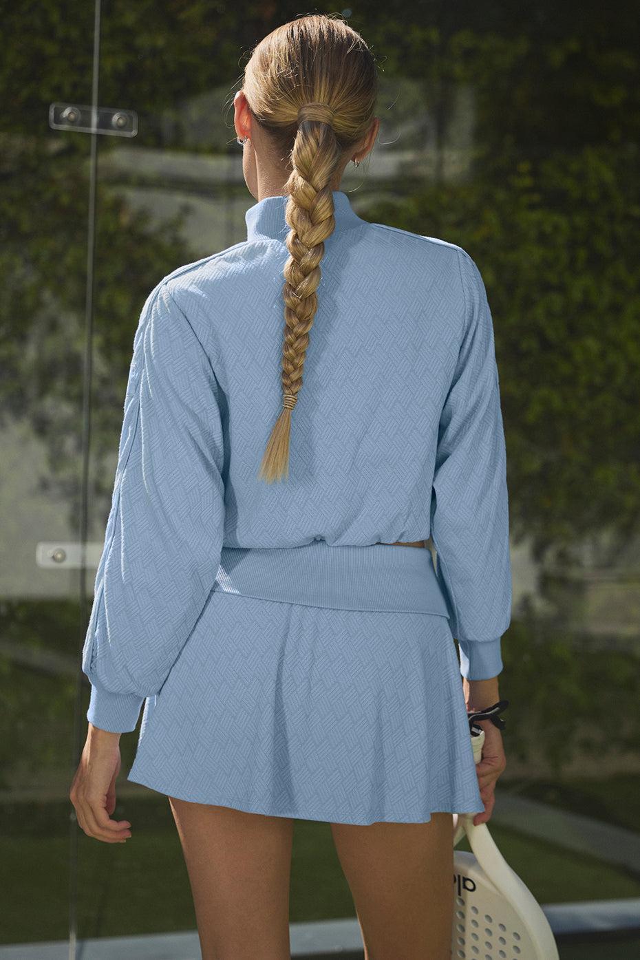 Cropped Doubles Only Full Zip Jacket - Seashell Blue Female Product Image