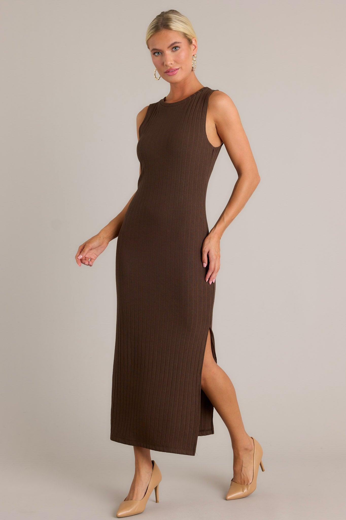 Z Supply Raewyn Dark Chocolate Rib Midi Dress product image