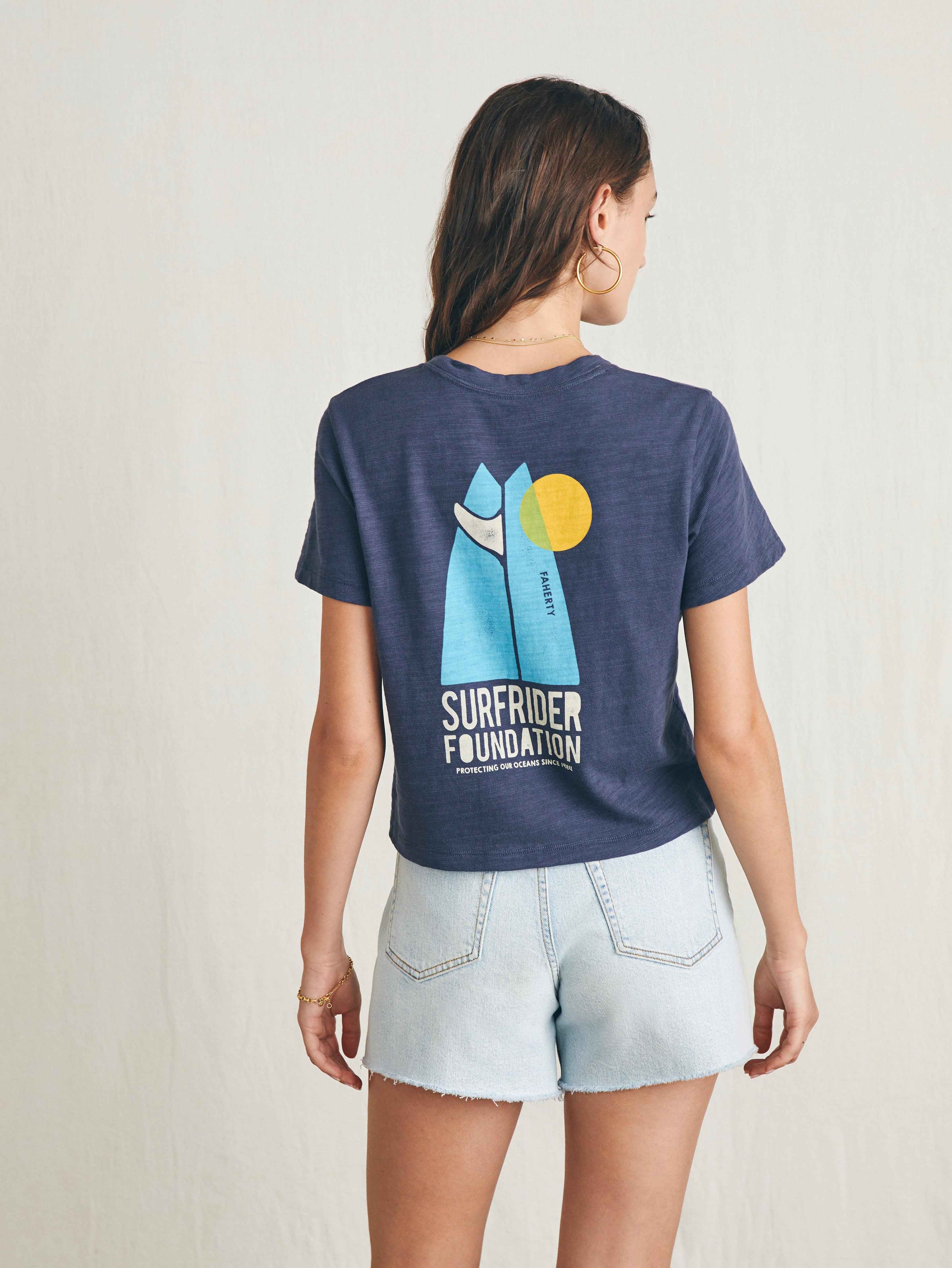 Surfrider Sunwashed Cropped Tee - Dune Navy Female Product Image