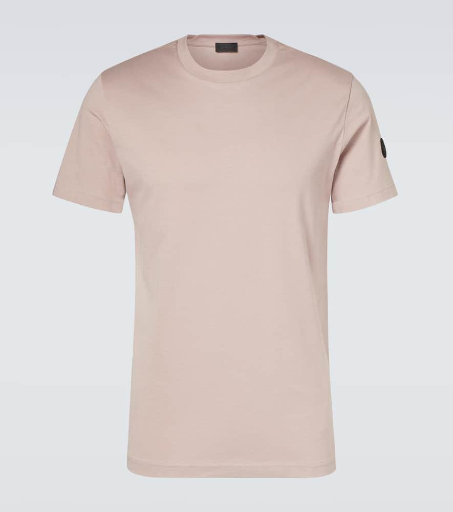 MONCLER Logo Cotton Jersey T-shirt In Neutrals Product Image