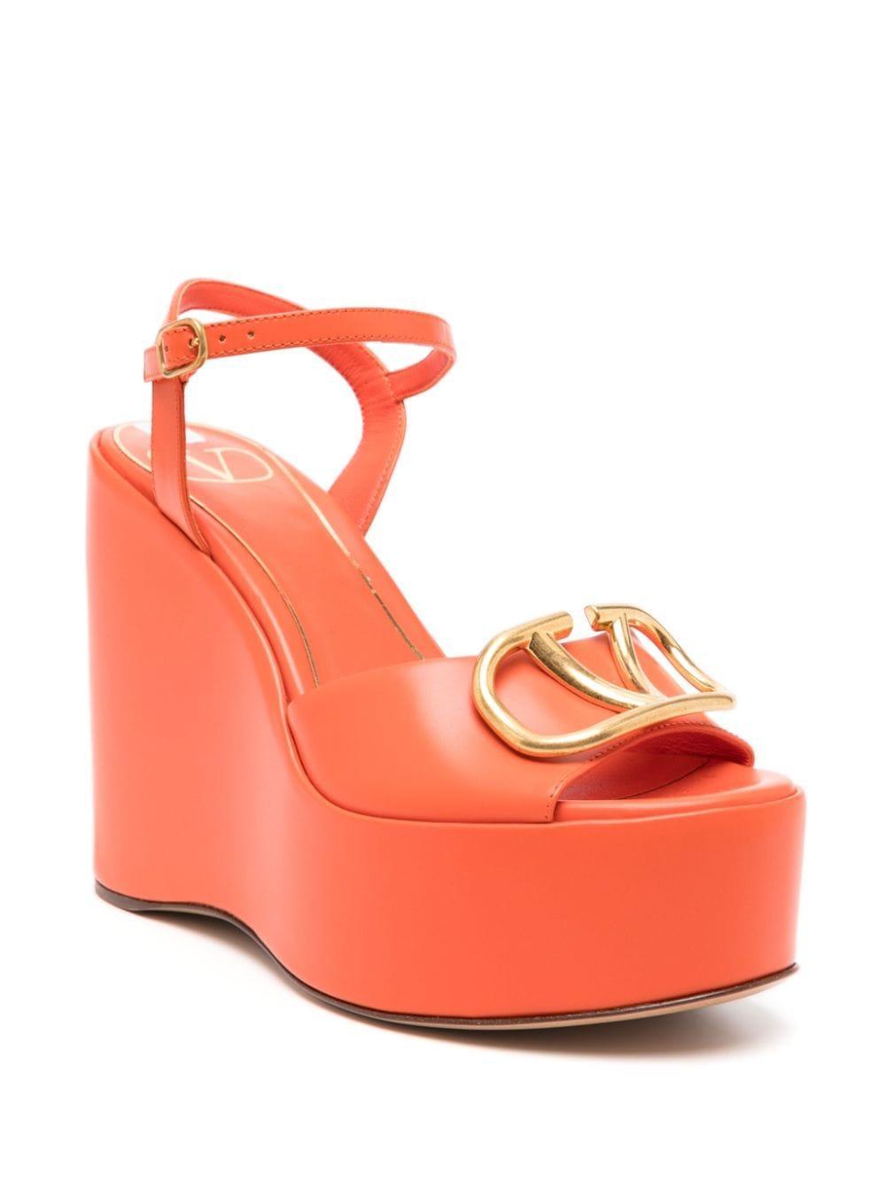 Vlogo Leather Sandals In Orange Product Image