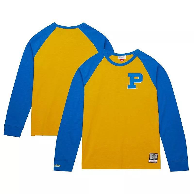 Mens Mitchell & Ness Pitt Panthers Legendary Slub Raglan Long Sleeve T-Shirt Product Image