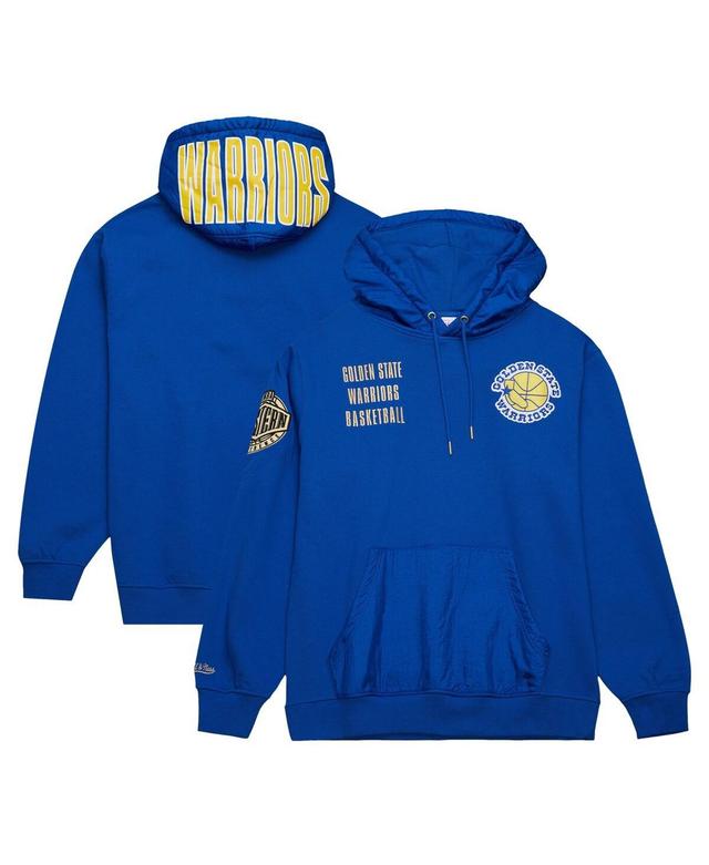 Mens Mitchell & Ness Royal Golden State Warriors Team OG 2.0 Vintage Logo Fleece Pullover Hoodie Product Image