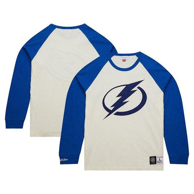 Mens Mitchell & Ness Cream Tampa Bay Lightning Legendary Slub Vintage Raglan Long Sleeve T-Shirt Product Image