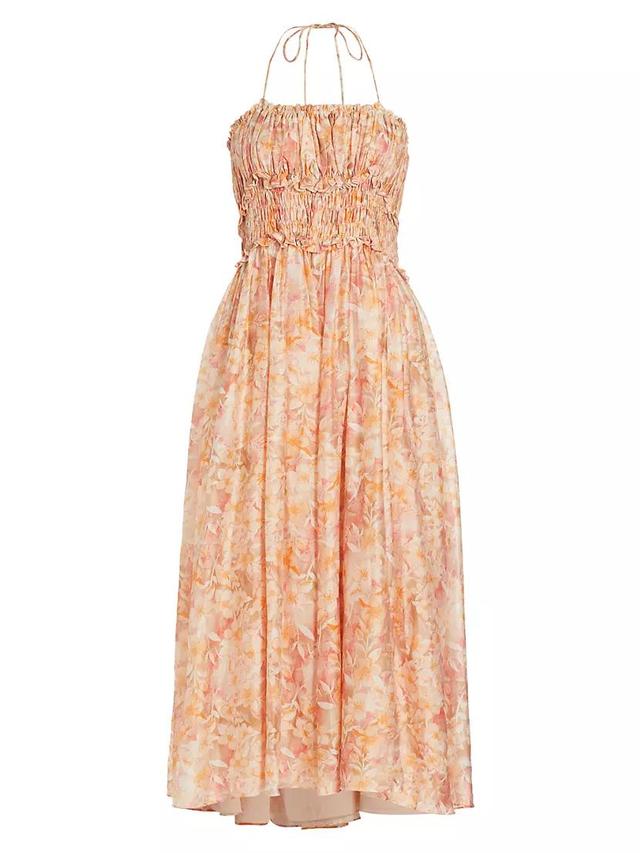 Malese Floral Shirred Midi-Dress Product Image