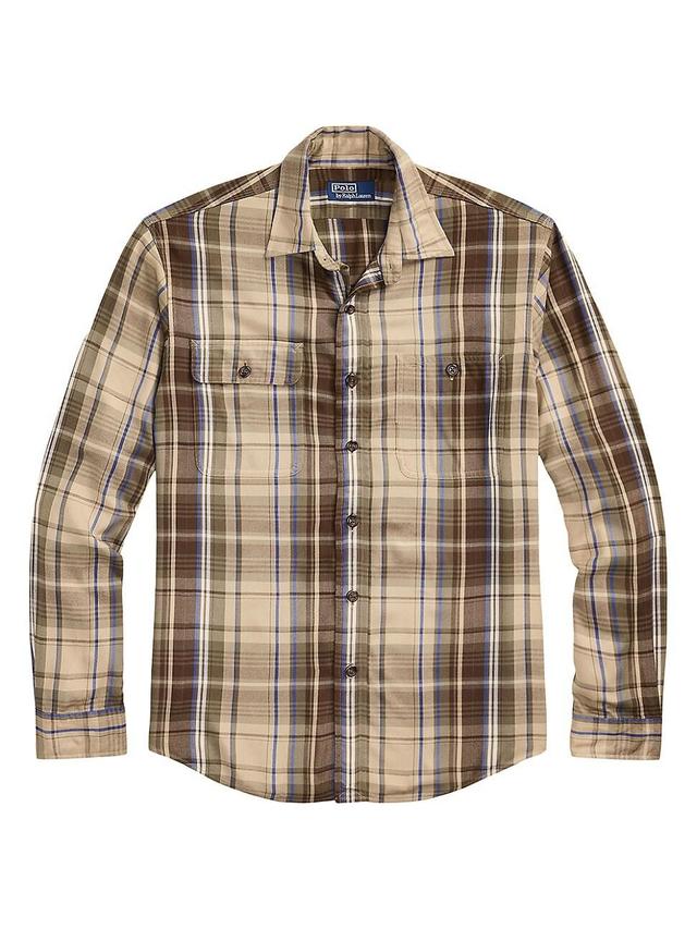 Mens Plaid Button-Up Shirt Product Image