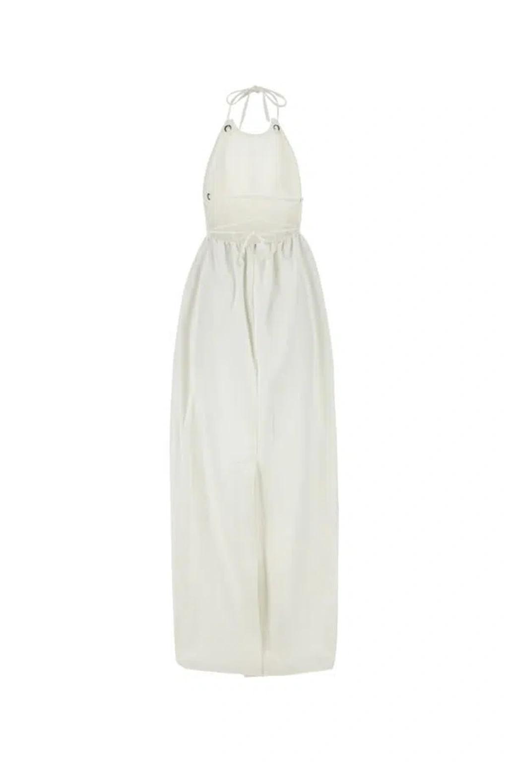 MAX MARA Long Cotton Dress In White Product Image