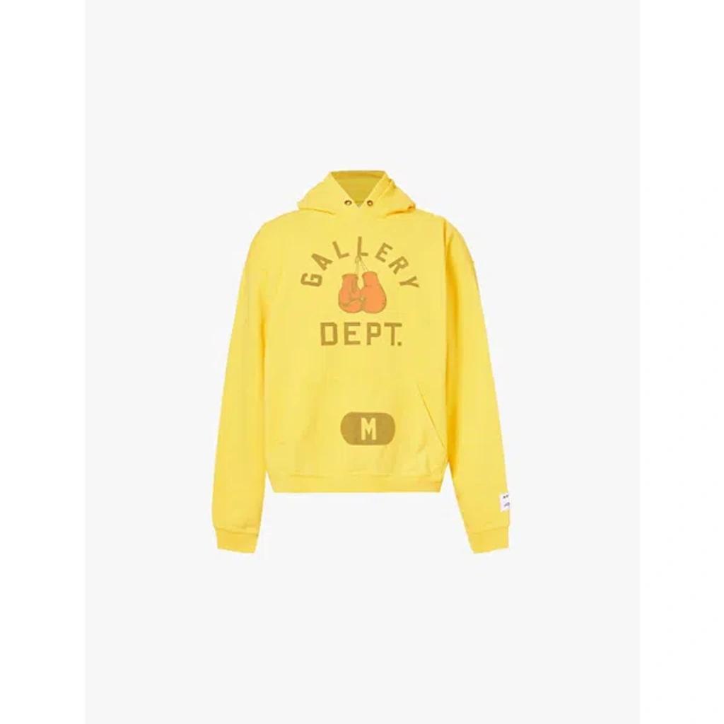 GALLERY DEPT. Gallery Dept Mens Gold Yellow Boxing Merch Graphic-print Cotton-jersey Hoody Product Image