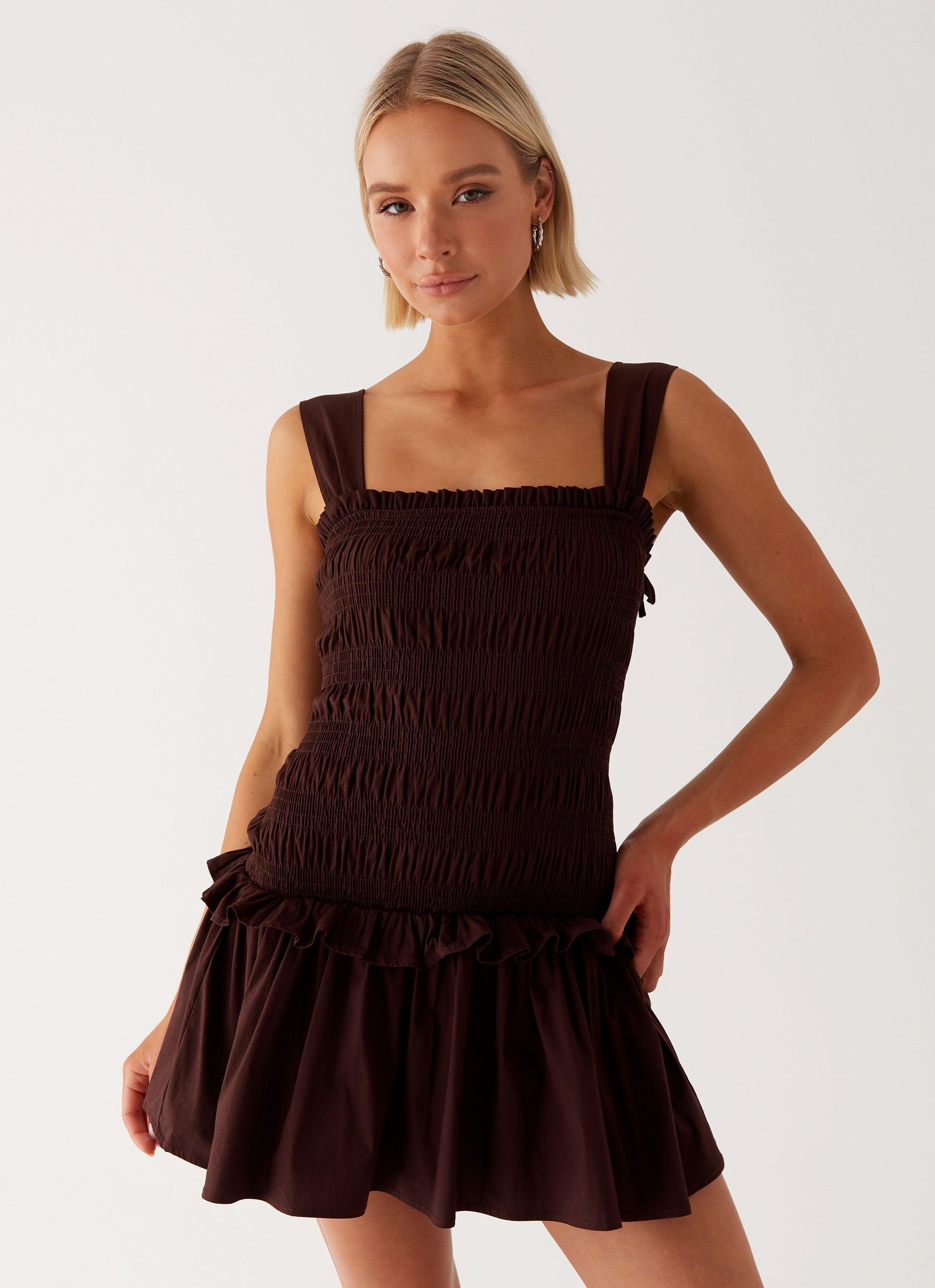 Tenielle Mini Dress - Brown Product Image