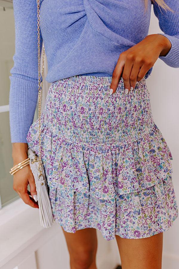 Such A Delight Floral Skort In Lavender Product Image