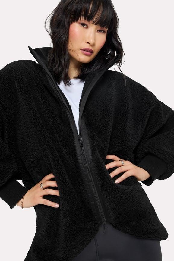 Oversized Faux Shearling Cocoon Jacket Product Image