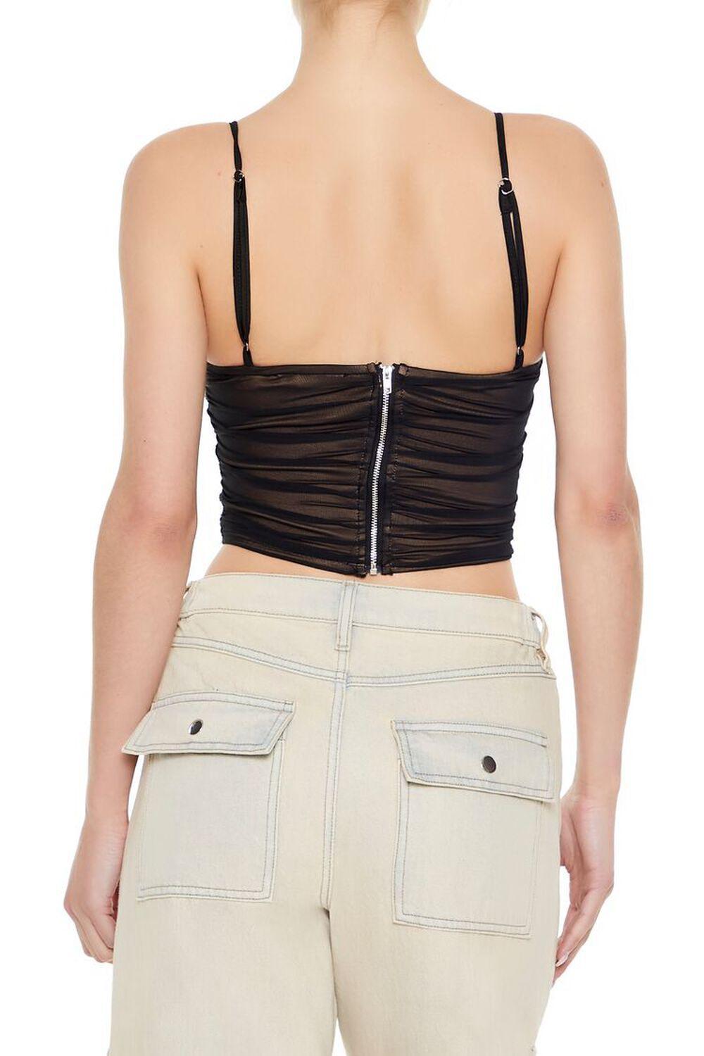 Ruched Mesh Cropped Cami | Forever 21 Product Image