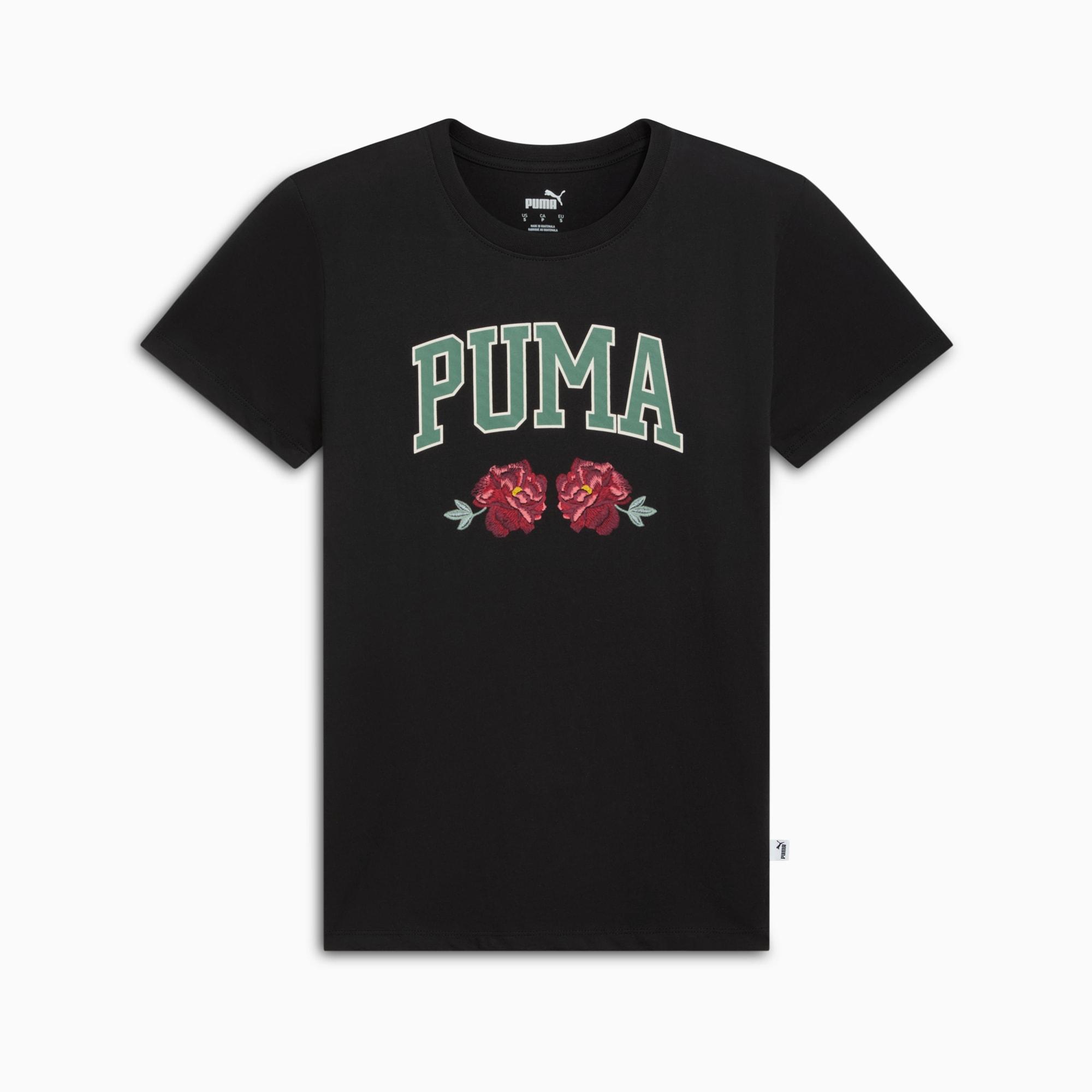 Floral Faux Embroidery Women's Tee Product Image