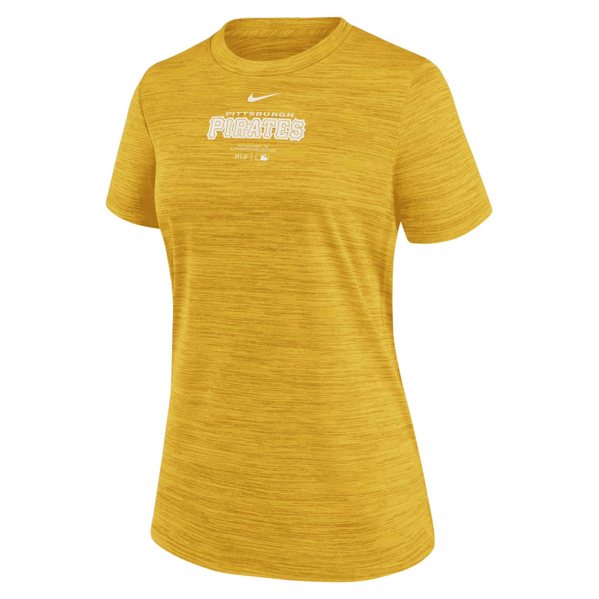 Womens Nike Gold Pittsburgh Pirates Authentic Collection Velocity Performance T-Shirt Product Image