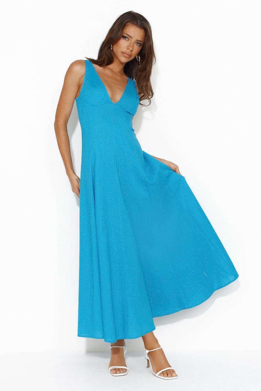 Dusk Soiree Midi Dress Blue Product Image