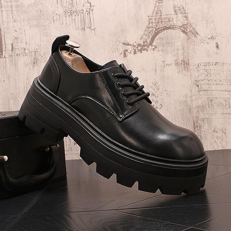 Lace-Up Platform Derby Shoes Product Image