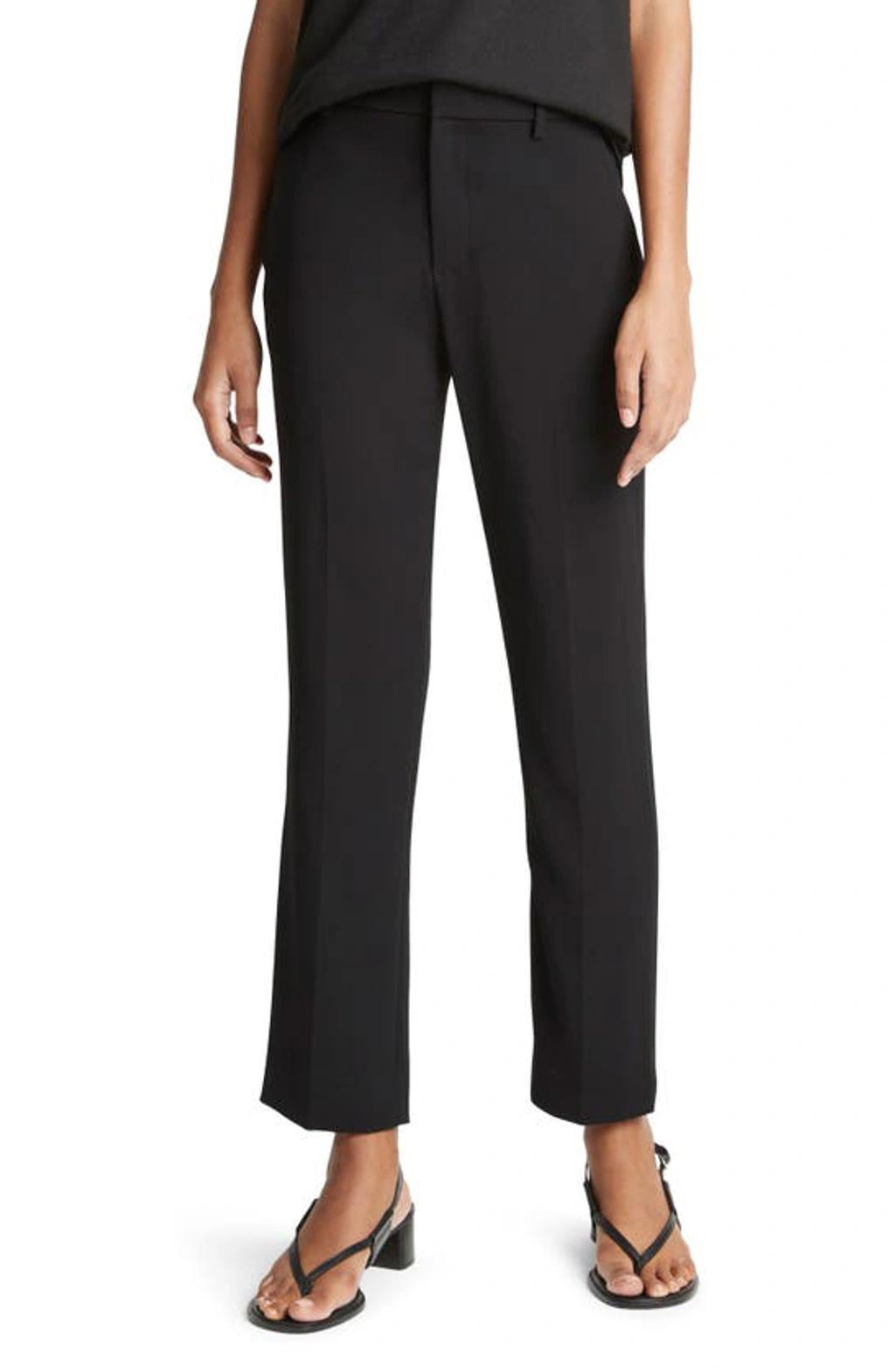 Crepe Tailored Straight-leg Pants In Black product image