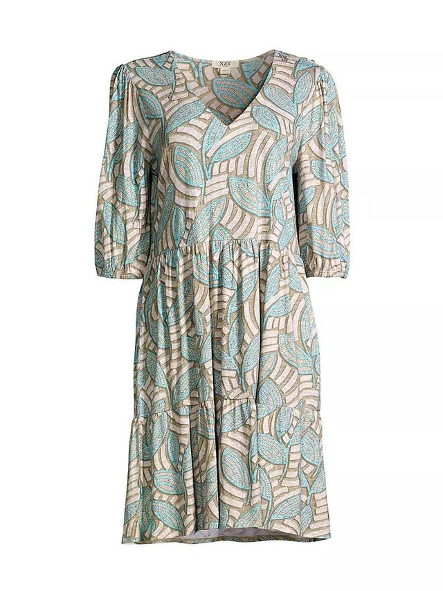 Mosaic Fern Cotton-Blend Dress Product Image