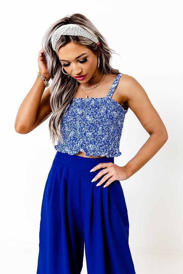 Sparkler Season Smocked Top In Blue Product Image